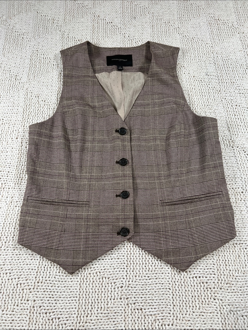 Banana Republic Brown Plaid Women's Vest